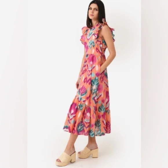 NEW BANJANAN hannah dress in ikat floral spice - Picture 10 of 10
